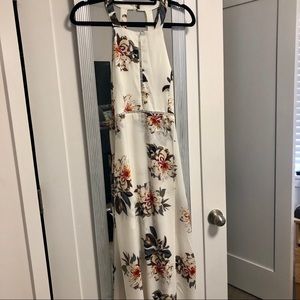 White floral LuLus maxi dress